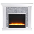 Elegant Decor 47.5 In. Crystal Mirrored Mantle With Crystal Insert Fireplace, 2PK MF9902-F2